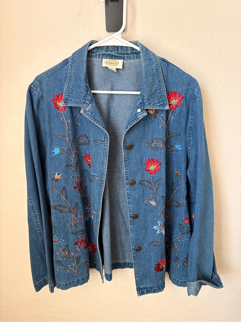 Talbot’s Embroidered Floral Denim Jacket